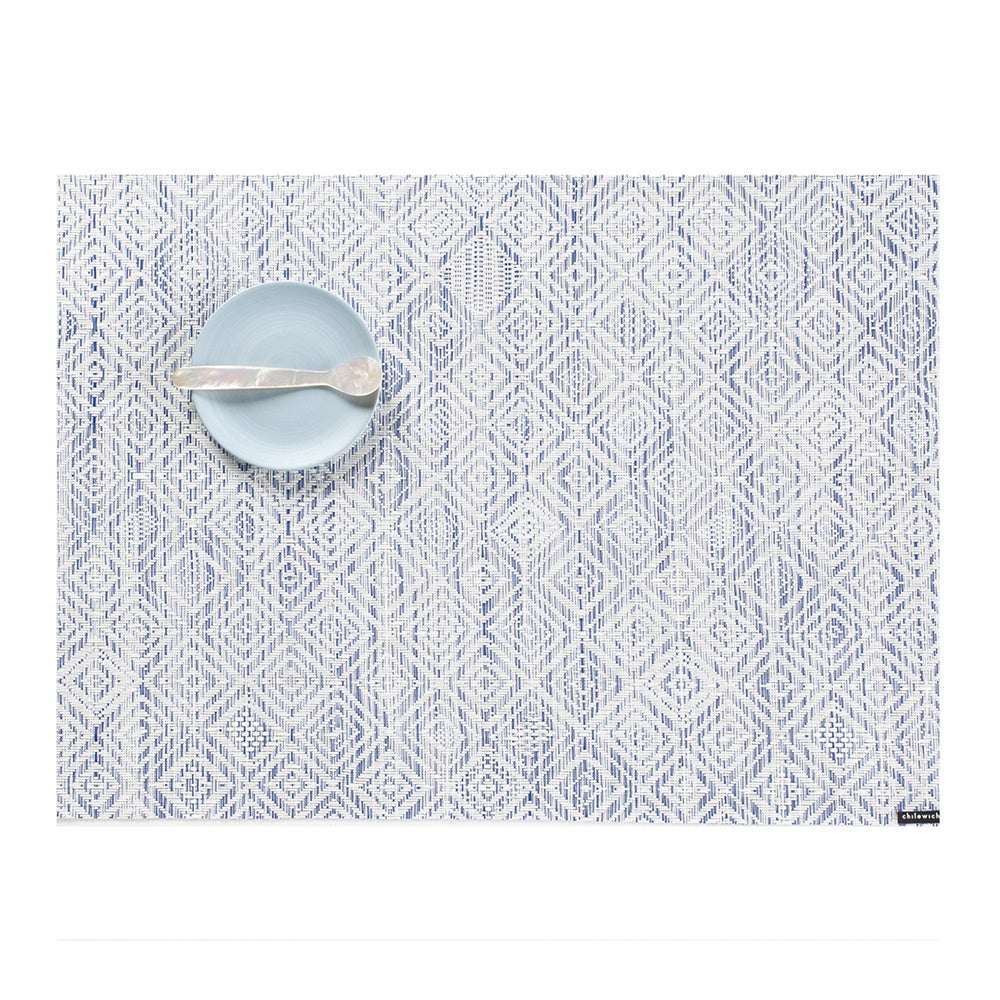 CHILEWICH TerraStrand Microban Mosaic Woven Table Mat 36 x 48 cm, Blue