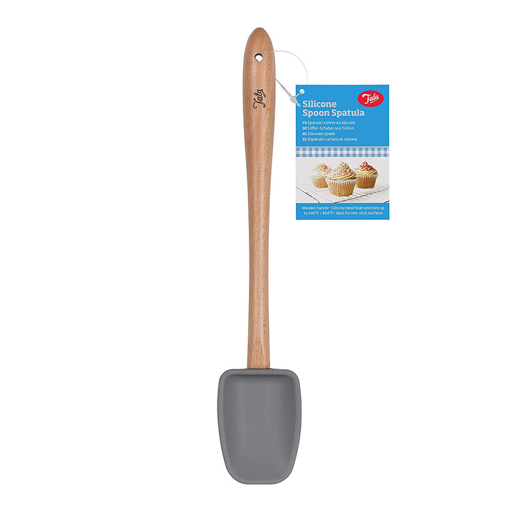 Spatula Sudu Silikon TALA Dengan Pemegang Kayu - Kelabu