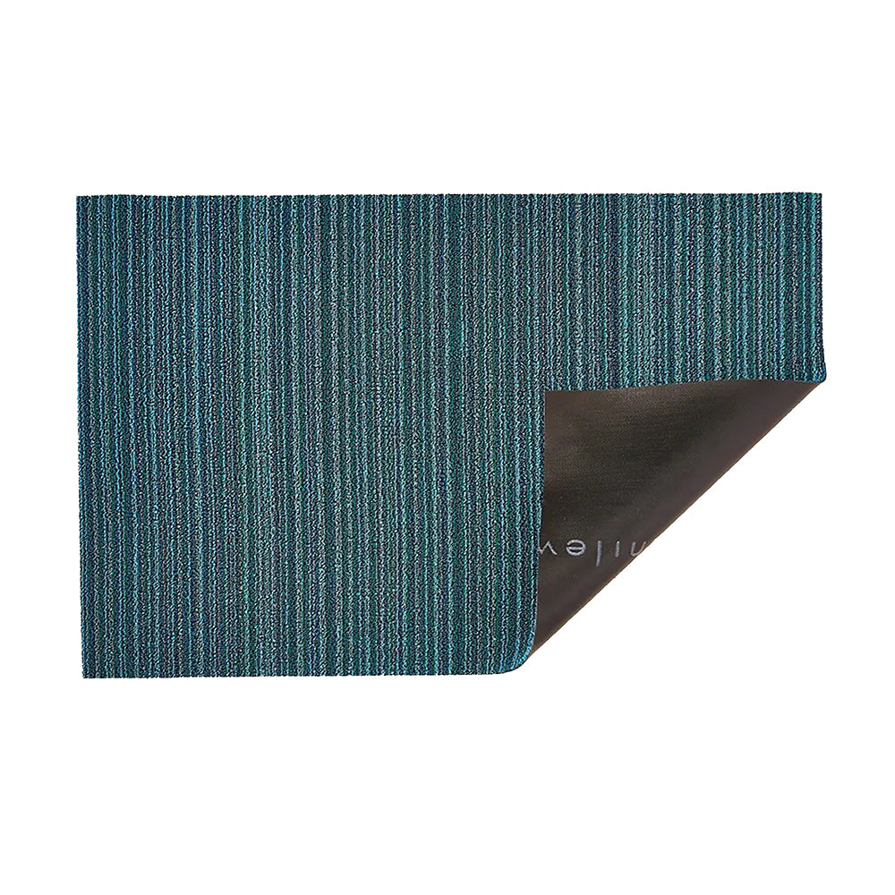 CHILEWICH TerraStrand¬Æ Microban¬Æ Tikar Pintu Jalur Kurus, 46 x 71 sm, Turquoise